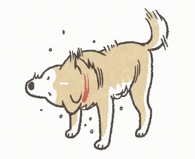 A Cartoon Drawing Of A Dog With A Red Collar Standing On Its Hind Legs . GIF