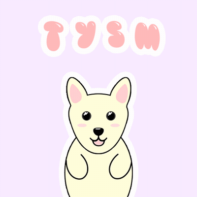A Cartoon Drawing Of A Dog With The Name Tyson On The Bottom GIF