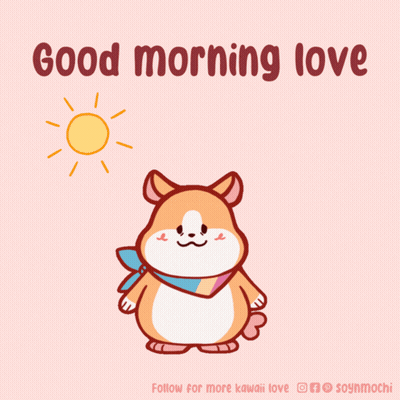 A Cartoon Drawing Of A Dog With The Words Good Morning Love GIF