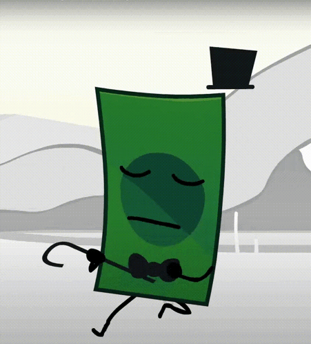 A Cartoon Drawing Of A Dollar Bill With A Top Hat GIF