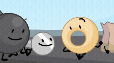 A Cartoon Drawing Of A Donut With A Face On It GIF