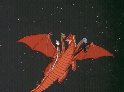 A Cartoon Drawing Of A Dragon Flying Through The Air GIF