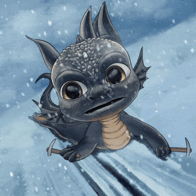 A Cartoon Drawing Of A Dragon Flying Through The Air Holding A Hammer GIF