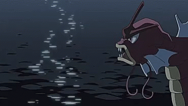 A Cartoon Drawing Of A Dragon Swimming In The Water GIF