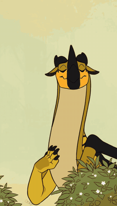 A Cartoon Drawing Of A Dragon With Horns Eating Flowers GIF