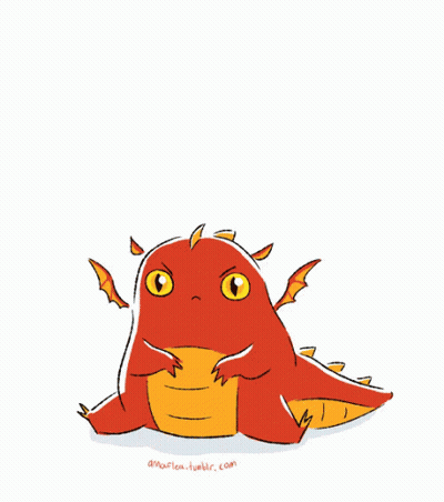 A Cartoon Drawing Of A Dragon With The Word Rawr Written Above It GIF