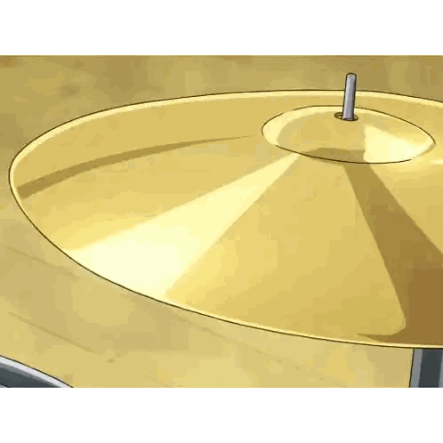 A Cartoon Drawing Of A Drum Set With A Cymbal On Top Sticker