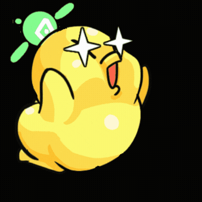 A Cartoon Drawing Of A Duck With A Star In Its Eyes GIF