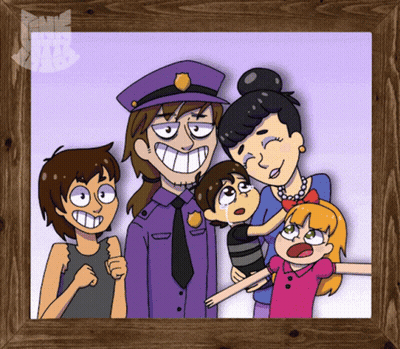 A Cartoon Drawing Of A Family With A Man In A Police Uniform GIF