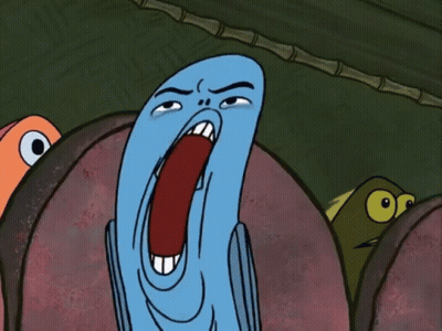 A Cartoon Drawing Of A Fish With A Very Angry Face GIF