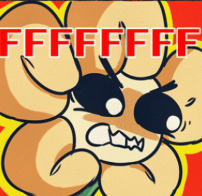 A Cartoon Drawing Of A Flower With The Word Ffffffff Written In Red GIF