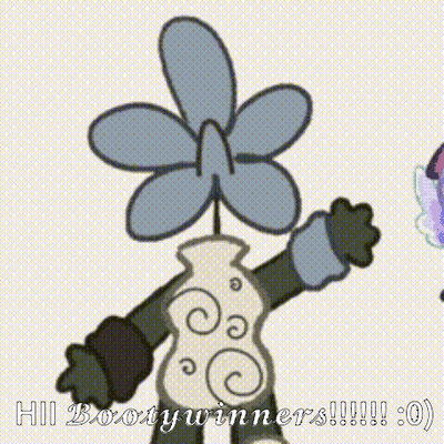 A Cartoon Drawing Of A Flower With The Words Hi Booty Winners Written Below It GIF