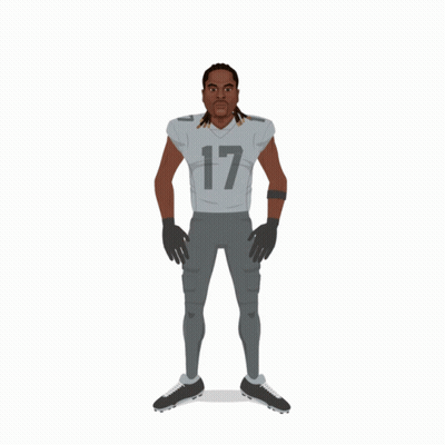 A Cartoon Drawing Of A Football Player Wearing Number 17 GIF