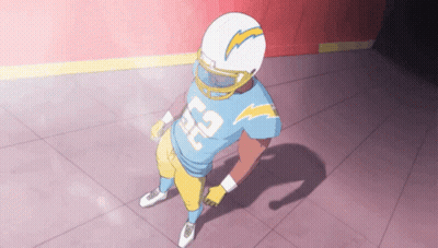 A Cartoon Drawing Of A Football Player Wearing Number 52 GIF