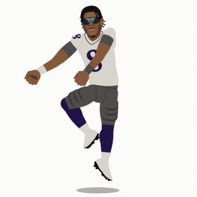 A Cartoon Drawing Of A Football Player Wearing Sunglasses And A Number 8 Jersey GIF