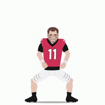 A Cartoon Drawing Of A Football Player With The Number 11 On His Jersey GIF