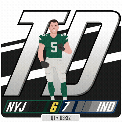 A Cartoon Drawing Of A Football Player With The Number 5 On His Jersey GIF