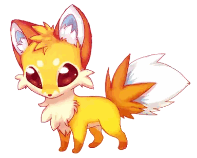 A Cartoon Drawing Of A Fox With Big Eyes Sticker