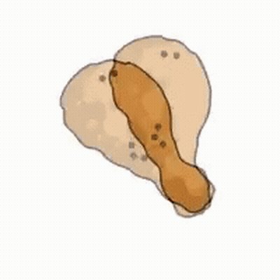 A Cartoon Drawing Of A Fried Chicken Leg On A White Surface . GIF
