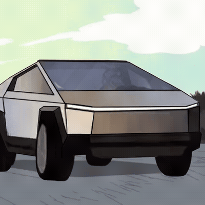A Cartoon Drawing Of A Futuristic Car With A Man Driving It GIF