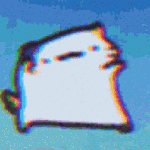 A Cartoon Drawing Of A Ghost With A Blue Sky Background GIF