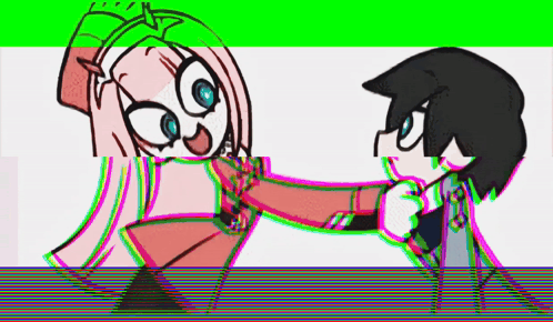 A Cartoon Drawing Of A Girl And A Boy GIF