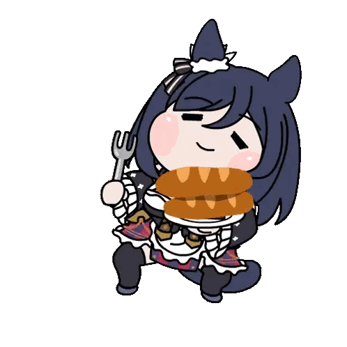 A Cartoon Drawing Of A Girl Holding A Fork And A Stack Of Pancakes Sticker
