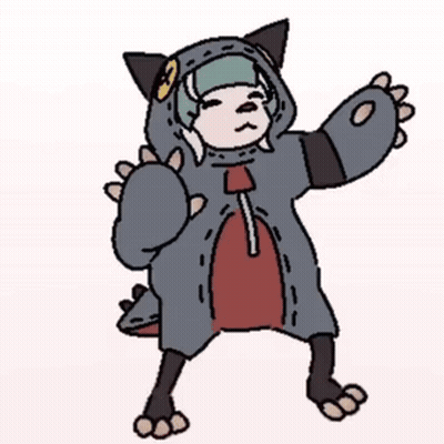 A Cartoon Drawing Of A Girl In A Cat Costume . GIF