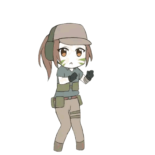 A Cartoon Drawing Of A Girl In Military Uniform Sticker