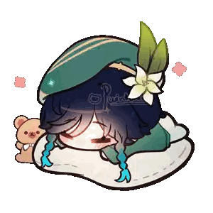 A Cartoon Drawing Of A Girl Sleeping With A Teddy Bear Sticker