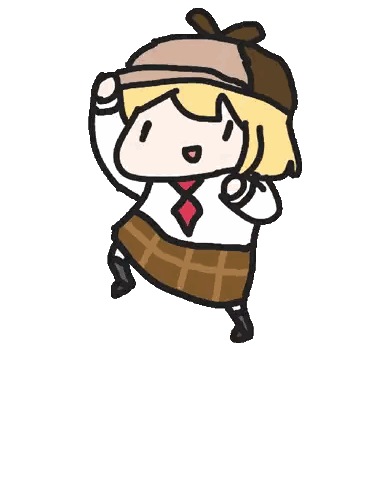 A Cartoon Drawing Of A Girl Wearing A Hat And Tie Sticker