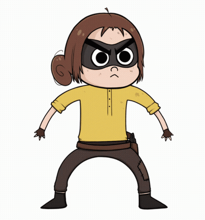 A Cartoon Drawing Of A Girl Wearing A Mask GIF