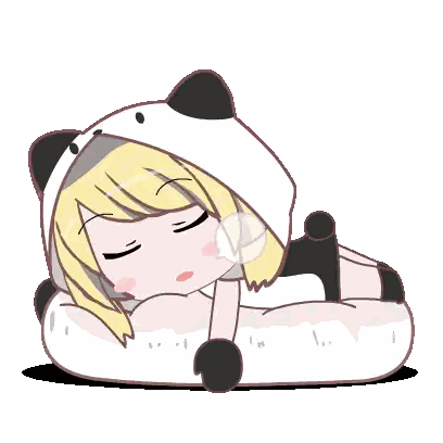 A Cartoon Drawing Of A Girl Wearing A Panda Costume Sticker