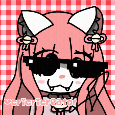 A Cartoon Drawing Of A Girl Wearing Sunglasses And A Checkered Background With The Words Verifiercreator On The Bottom GIF