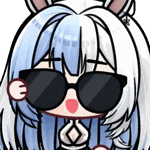 A Cartoon Drawing Of A Girl Wearing Sunglasses And A Rabbit Ear Sticker