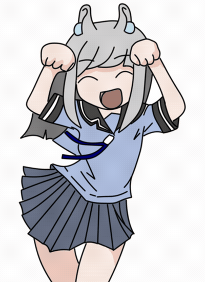 A Cartoon Drawing Of A Girl With A Cat Ear GIF