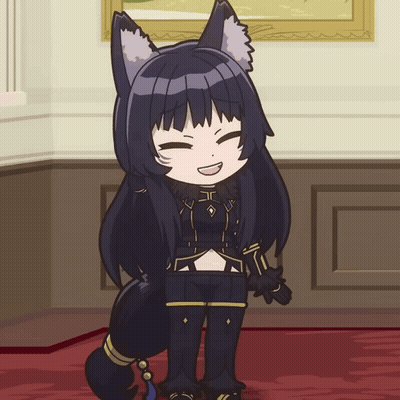 A Cartoon Drawing Of A Girl With A Cat Ear GIF