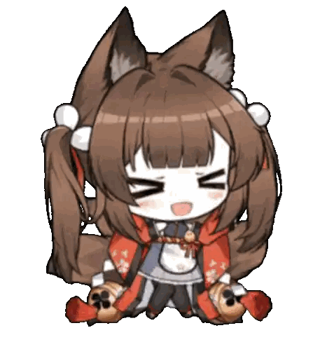 A Cartoon Drawing Of A Girl With A Fox Ear Sticker