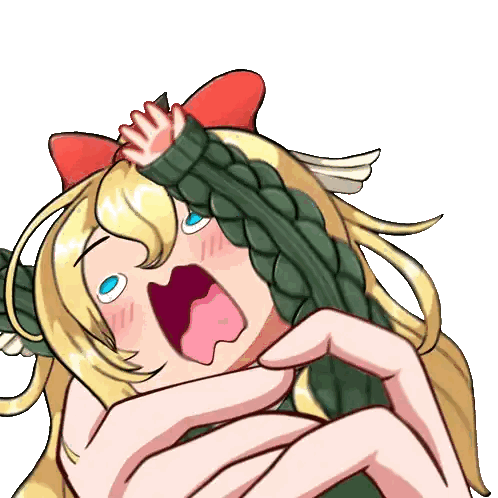 A Cartoon Drawing Of A Girl With A Green Sweater And A Red Bow Sticker