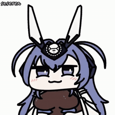 A Cartoon Drawing Of A Girl With A Helmet On Her Head GIF