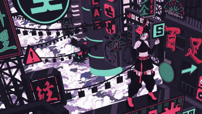 A Cartoon Drawing Of A Girl With A Mask And A Sign That Says Joker GIF