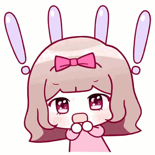 A Cartoon Drawing Of A Girl With A Pink Bow Sticker