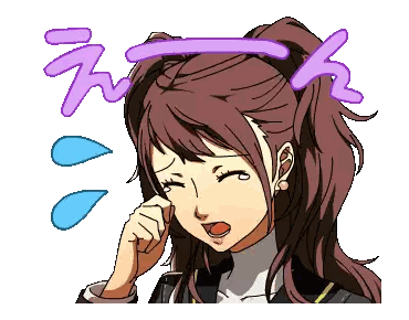 A Cartoon Drawing Of A Girl With A Ponytail And Tears Running Down Her Face Sticker