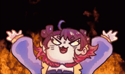 A Cartoon Drawing Of A Girl With A Purple Sweater And Red Hair GIF