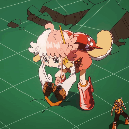 Girl With Rocket In Her Back GIF