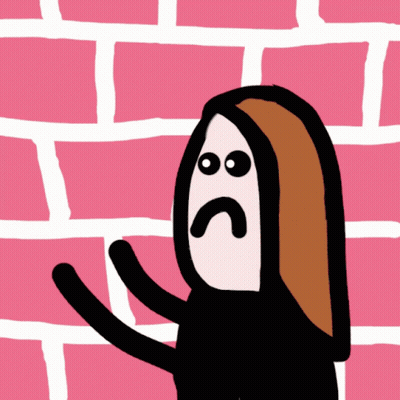 A Cartoon Drawing Of A Girl With A Sad Face GIF
