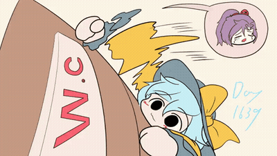 A Cartoon Drawing Of A Girl With A Speech Bubble Saying Day 1639 GIF