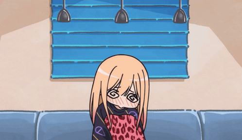A Cartoon Drawing Of A Girl With A Swirl Around Her Eyes GIF
