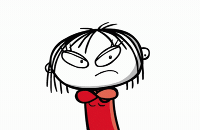 A Cartoon Drawing Of A Girl With A Very Angry Expression On Her Face GIF