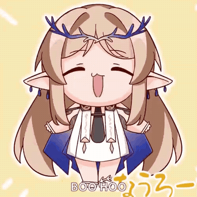 A Cartoon Drawing Of A Girl With Antlers On Her Head GIF